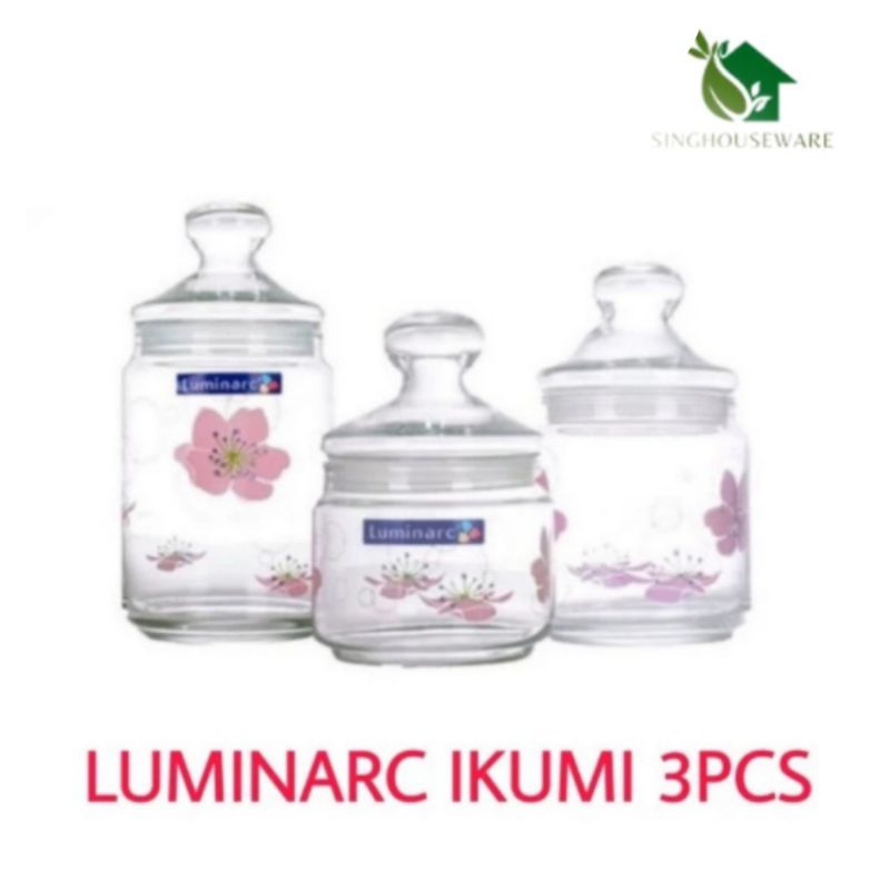 Luminarc Ikumi Jar 3 ชิ้น/กระปุกเค้ก P-5075