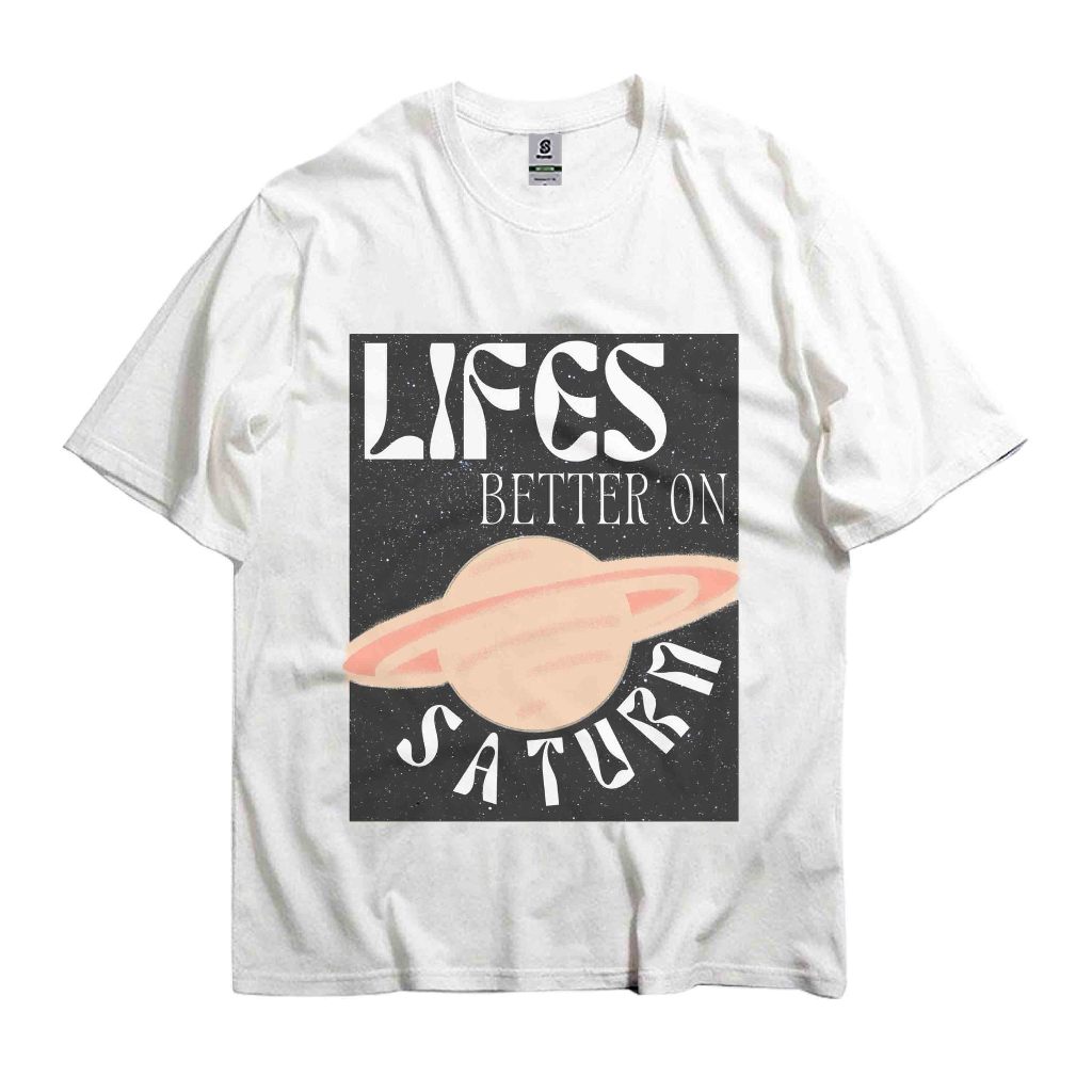 Lifeuangs ดีกว่าเสื้อยืดโปสเตอร์กราฟิก Saturn SZA เสื้อยืดโอเวอร์ไซส์