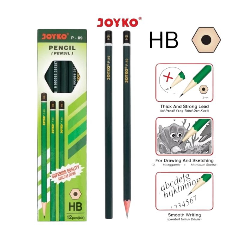 ดินสอ Joyko P-89 HB ดินสอไม้ HB (12 ชิ้น)