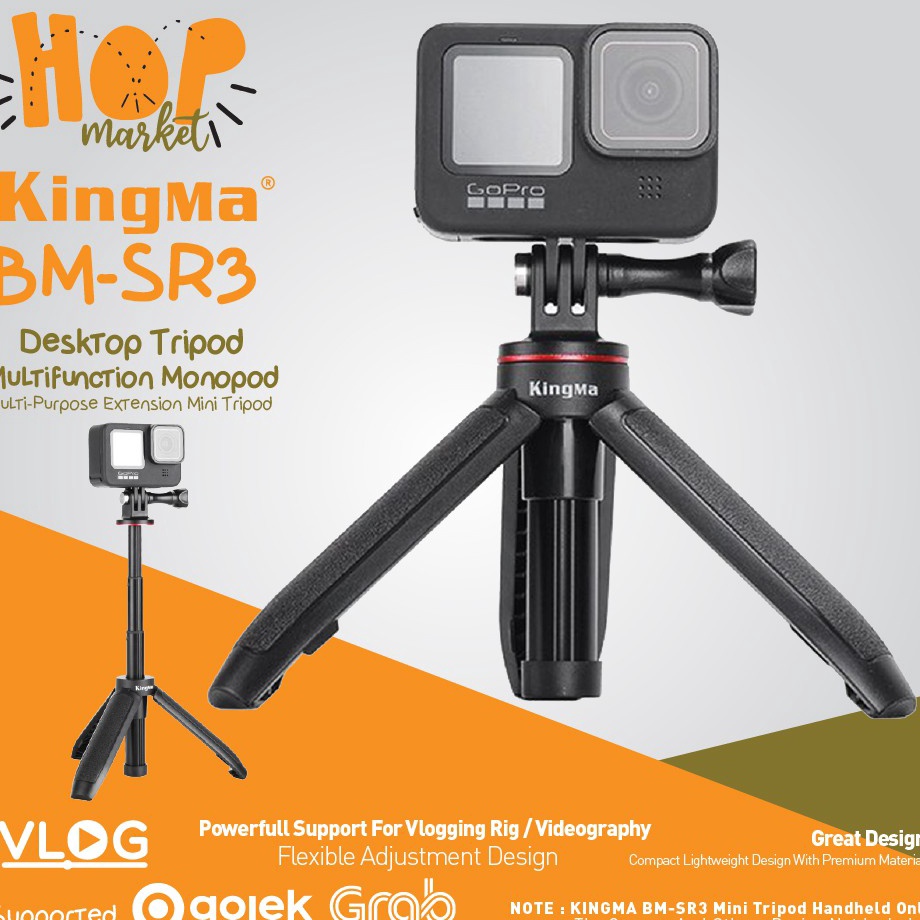 Kingma BMSR3 Extension Grip ขาตั้งกล้องสําหรับกล้องแอคชั่น GoPro Brica Xiaomi Yi DJI OSMO Etc