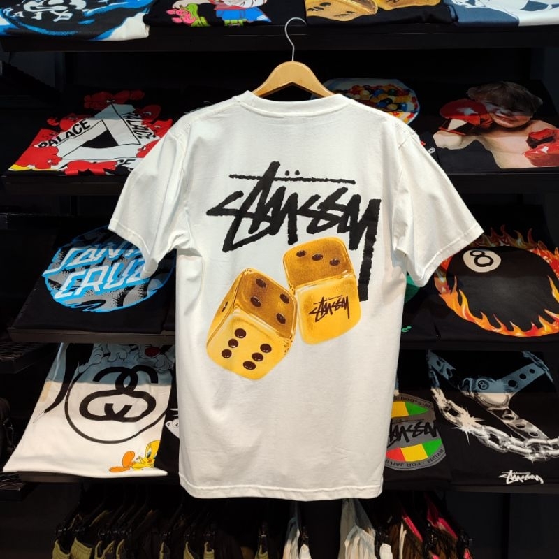 เสื้อยืดสีขาวลูกเต๋า Stussy