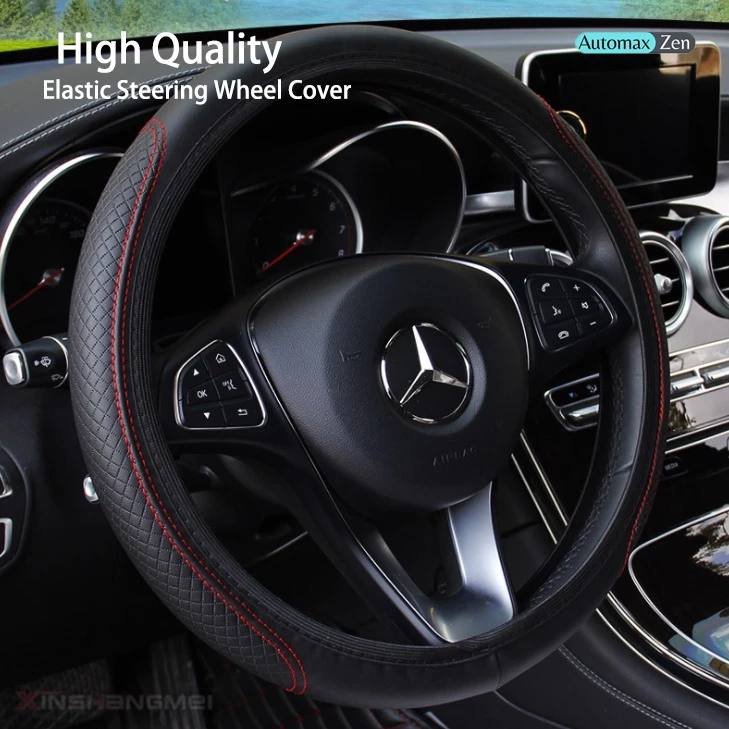 38 CM NON-SLIP Leather Car STEERING WHEEL Cover - STEERING WHEEL Cover Wrap