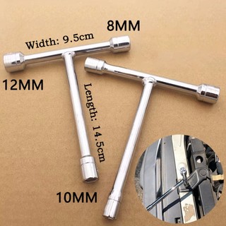 Kunci Sok T 3 Ukuran 8MM - 10MM - 12MM Kunci Shock Sock T Putih Mobil Motor Bengkel Otomotif