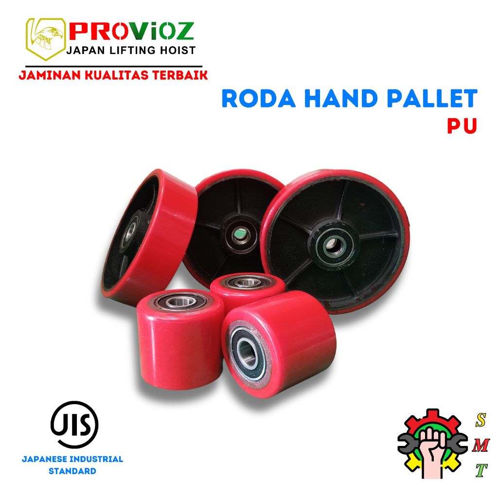 MERAH Handpallet Wheel / Hand Pallet / Handlift / Hand Lift / Folklift / Folk Lift PU Red SMT Suraba
