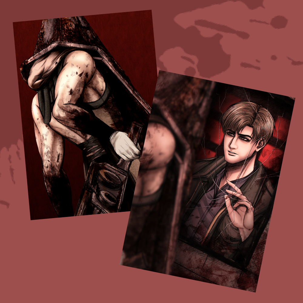 Silent Hill 2 Artprint A5 (หัวพีระมิด, James Sunderland Fanmerch โดย maruzhenn)