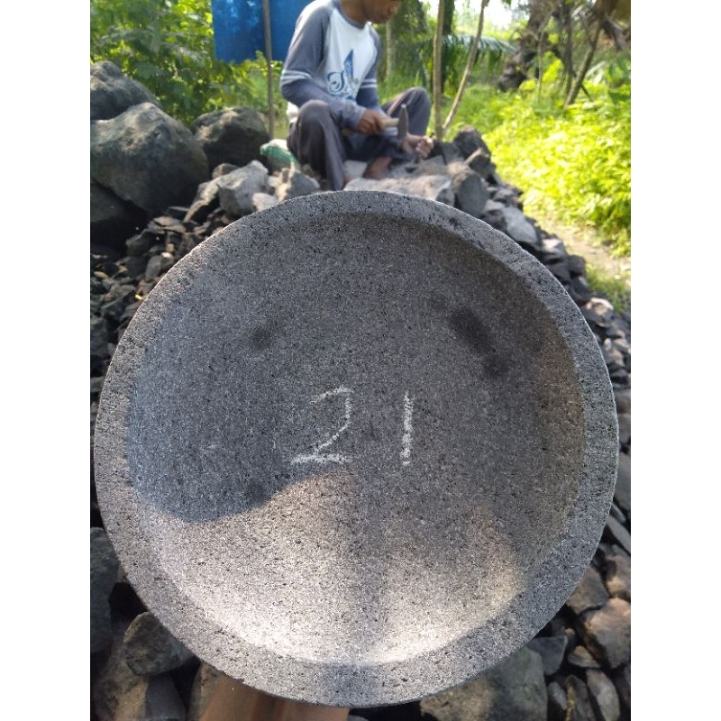 ORIGINAL STONE MORTAR SIZE 21-22CM ONE SET