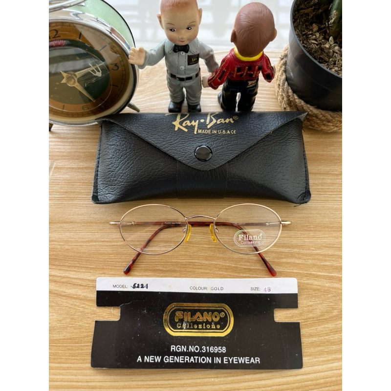 แว่นกลมวงรีวินเทจ 70s Brand: FILANO 22KGP Made in italy Size: 49 Frame gold/micron เคลือบเต่า