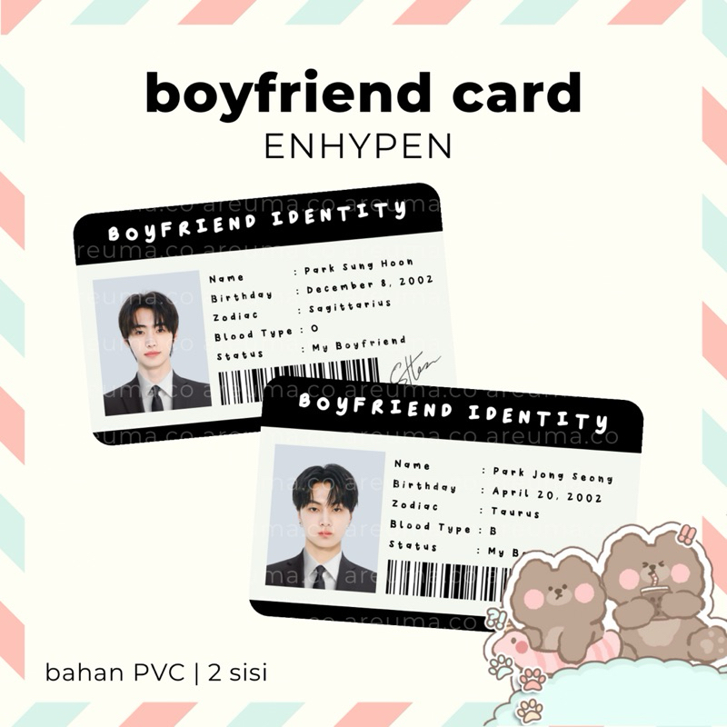 แฟนการ์ด ENHYPEN JAKE, JAY, JUNGWON, SUNGHOON, HESEUNG, SUNOO, NIKI