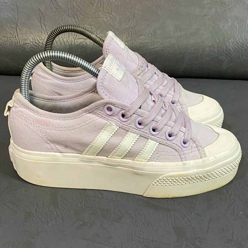 Sz37 Adidas Nizza Platform สีม่วง สีขาว รองเท้ามือสอง