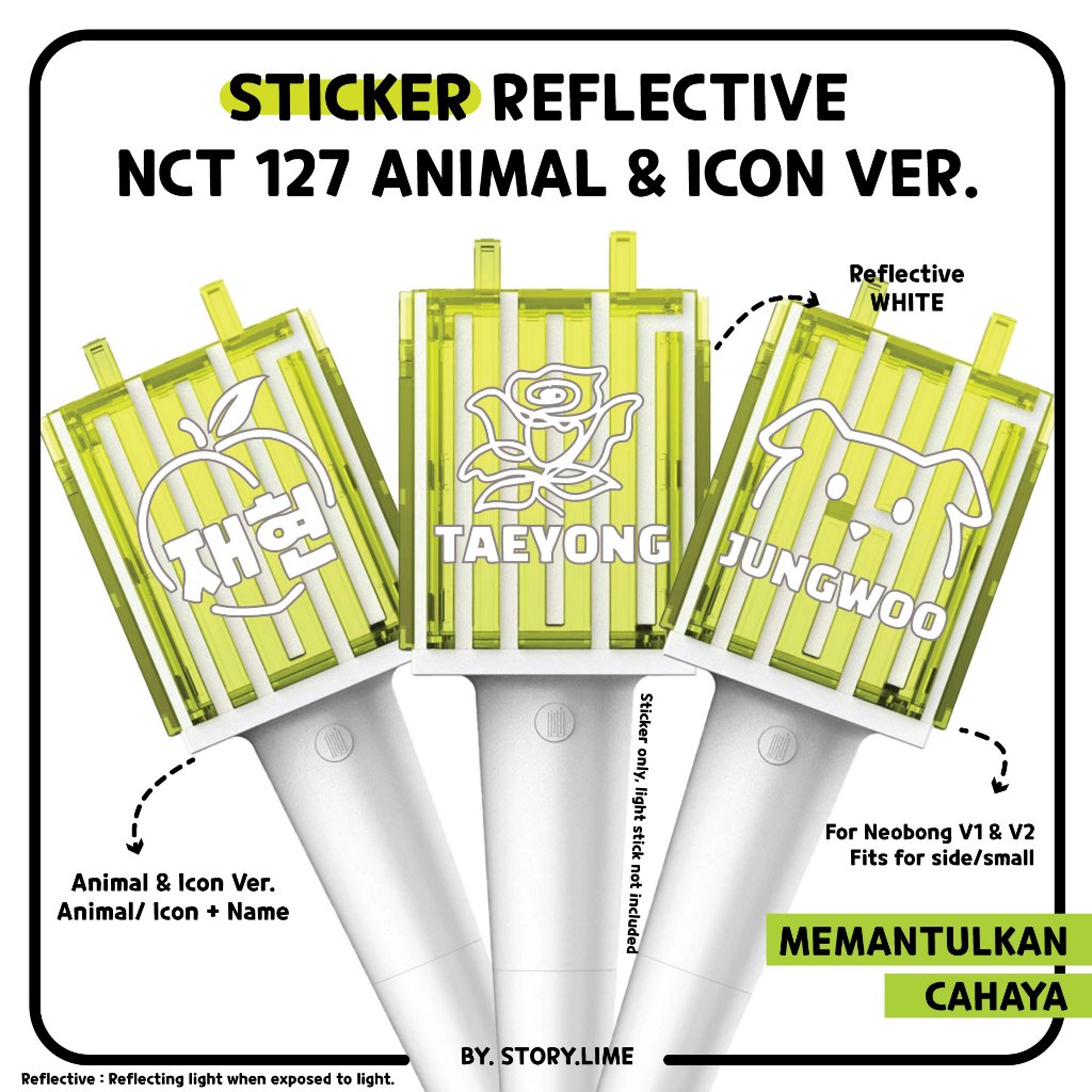 สติ๊กเกอร์ Deco สะท้อนแสง NCT 127 สัตว์ รุ่นไอคอน Kpop Decal สําหรับ NEOBONG/ Lighstick/ Phonecase/ Laptop/ Notebook By. เรื่องราว.ไลม์