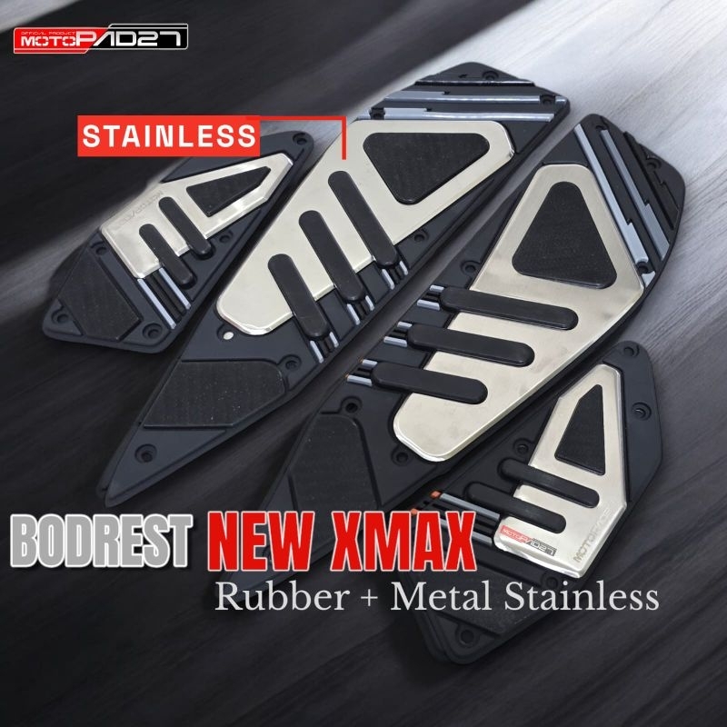 ใหม่ XMAX 2023-2024 พรมรถจักรยานยนต์ NEW XMAX 2023-2024 Ruber Stainles Premium Footrest