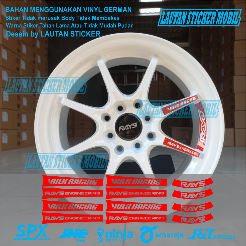 12 ชิ้นตัดสติกเกอร์ขอบรถ Volk Rays Ce28 ตัดสติกเกอร์ขอบรถ volk racing ล้อรังสี engiring แหวน 15 แหวน