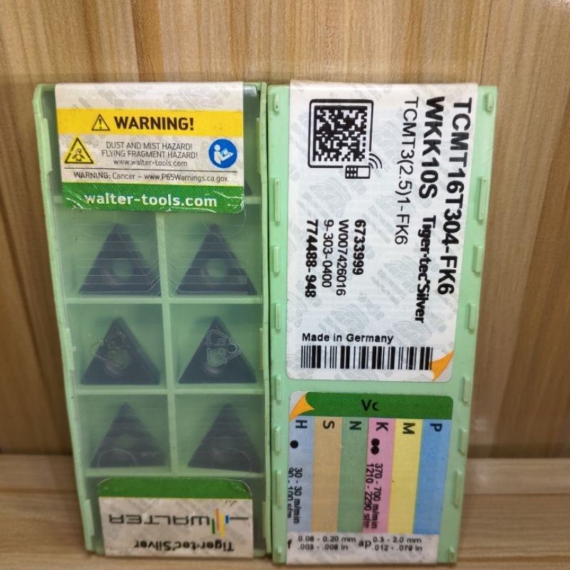 ใส่ TCMT16T304-FK6 WKK10S เครื่องกลึงสิ่ว TCMT 16 T3 04 ใหม่ walter TCMT16 คาร์ไบด์