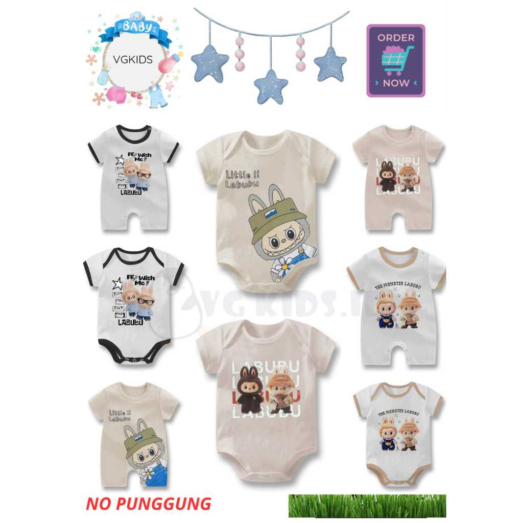 Labubu Monster Exiting Baby Jumper/ LABUBU POP MART Monster Baby Romper ฤดูร้อนเด็กใหม่ -12 เดือน