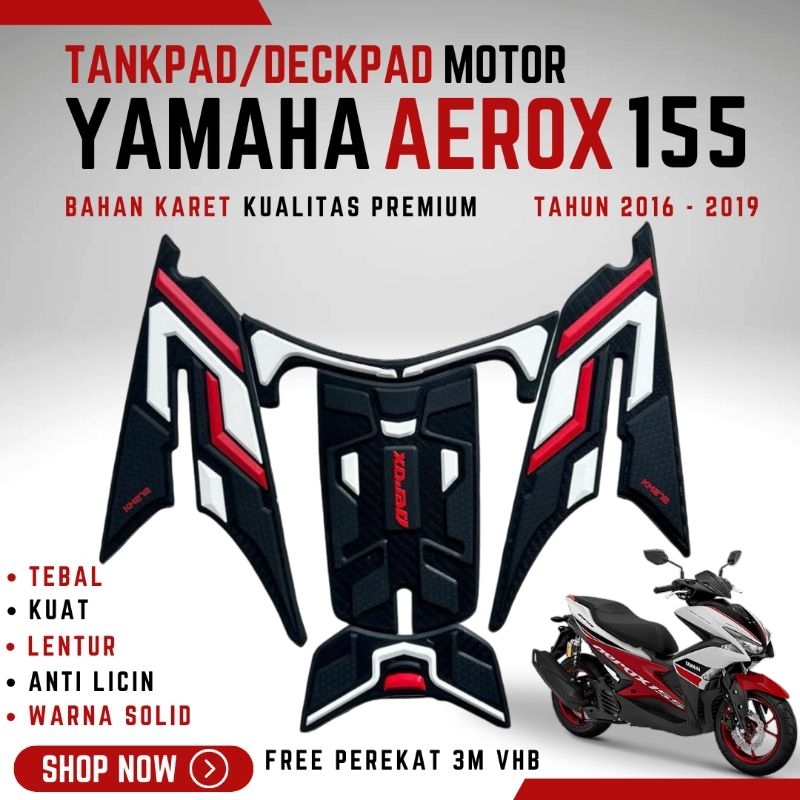 KM272 TANKPAD/DECKPAD สําหรับ YAMAHA AEROX OLD MOTORCYCLE 2016 - 2019 / OLD AEROX RUBBER VARIATION อุปกรณ์เสริม