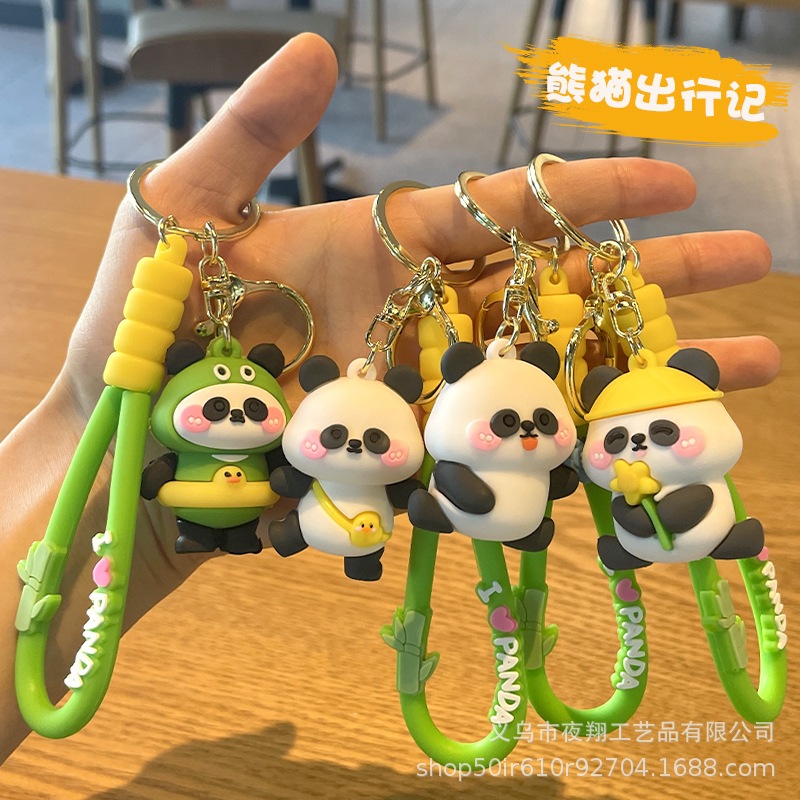 GANTUNGAN PANDA CUTE CAR KEYCHAIN CAR BION BAG KEYCHAIN