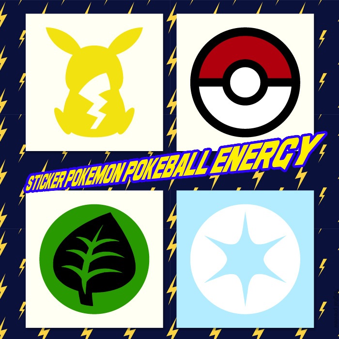Pikachu Silhouette Pokemon Pokeball Energy สติ๊กเกอร์ตัดอะนิเมะ Silhouette