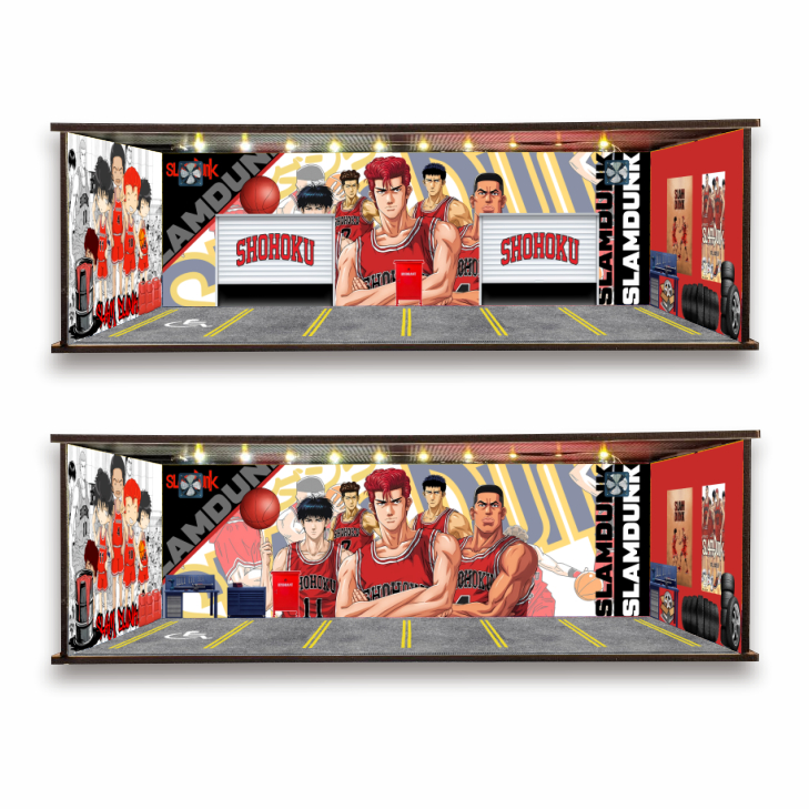 KRMK GARAGE DIORAMA โรงรถ 1/64 GARAGE SHOHOKU SLAMDUNK พร้อม LED