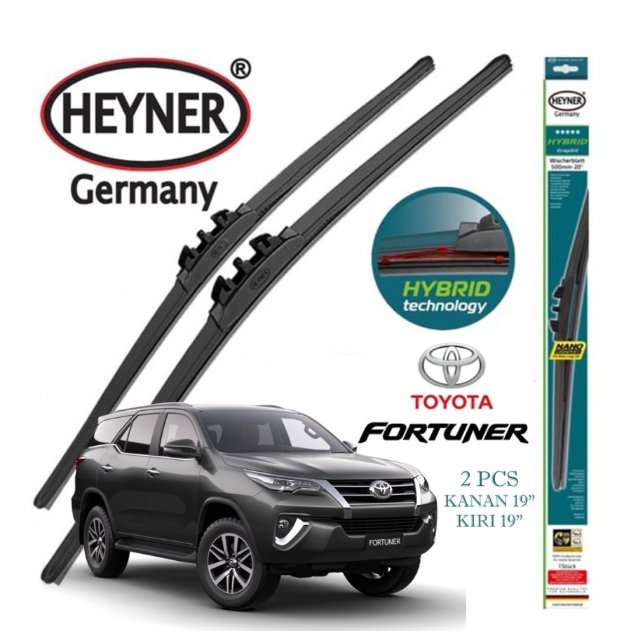 ชุดใบมีด WIPER TOYOTA FORTUNER (19" + 19") "HYBRID" NANO GRAPHIC "HEYNER GERMANY"