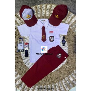 Setelan Super Lengkap Seragam Sekolah SD LAKI BAJU PENDEK CELANA PANJANG Cowok