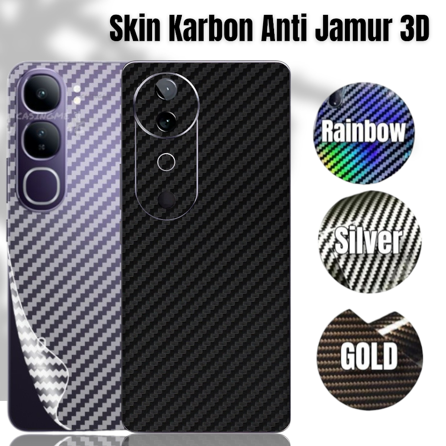Anti-Fungal Back 3D Carbon Skin VIVO V50 5G V50Lite V50Pro V40 V40Lite V40Pro V30 V30Pro V30E V29 V2