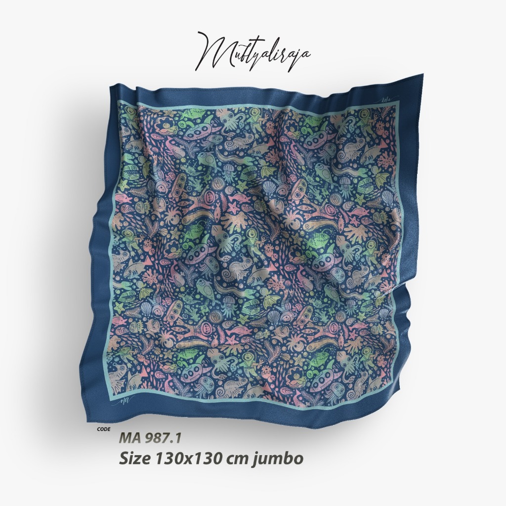 RECTANGULAR HIJAB WITH Sharia Motif 130 x 130