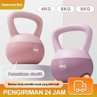 Awesome Box Kettlebell Lunak 4/6/8kg | Dumbell Set | Peralatan Kebugaran Rumah |  Lembut Dumbbell Wanita Dumbel Kebugaran Rumah Latihan Beban