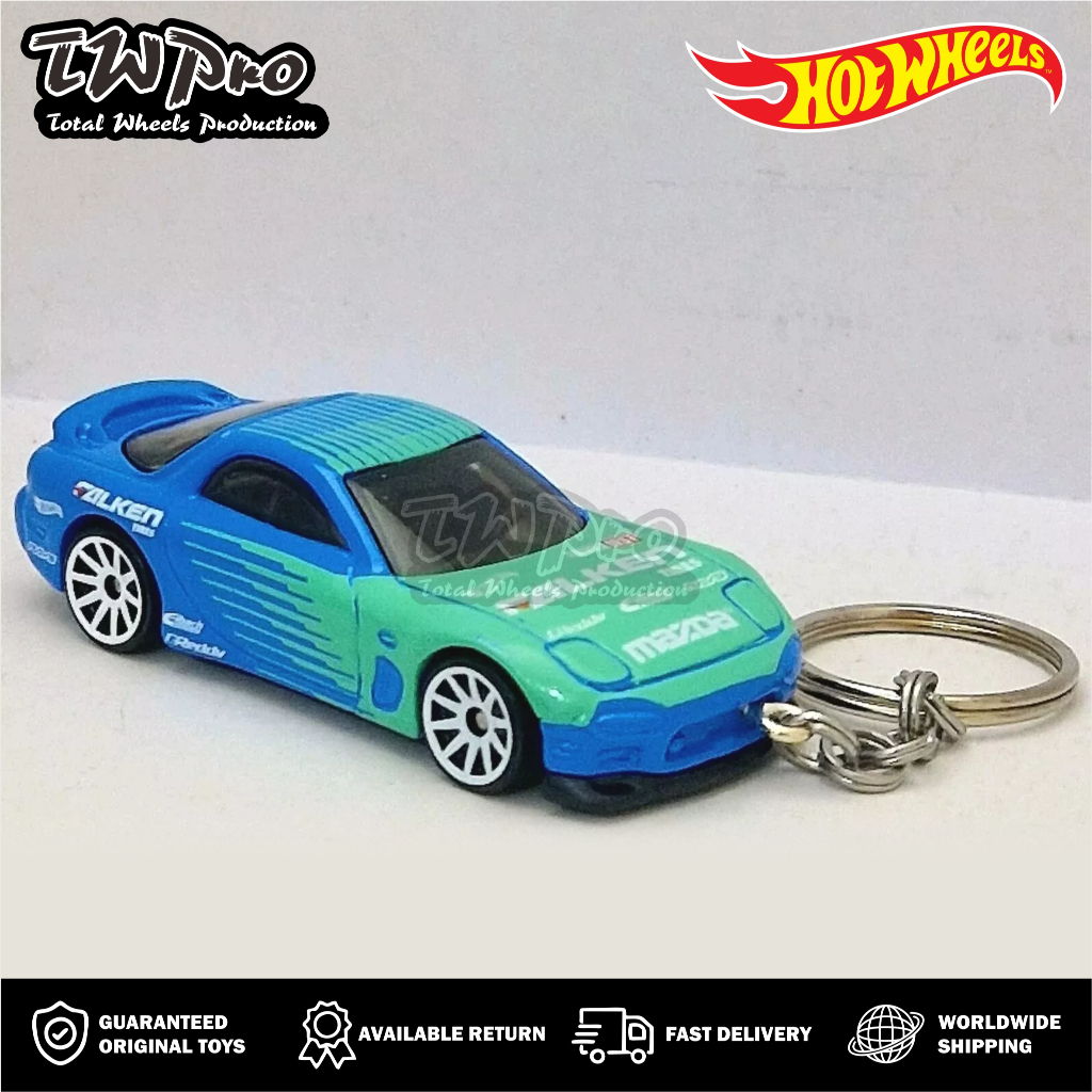GANTUNGAN HOT WHEELS 2022 95 MAZDA RX-7 KEYCHAIN - KEYRING - KEYCHAIN - CUSTOM - TOTAL WHEELS