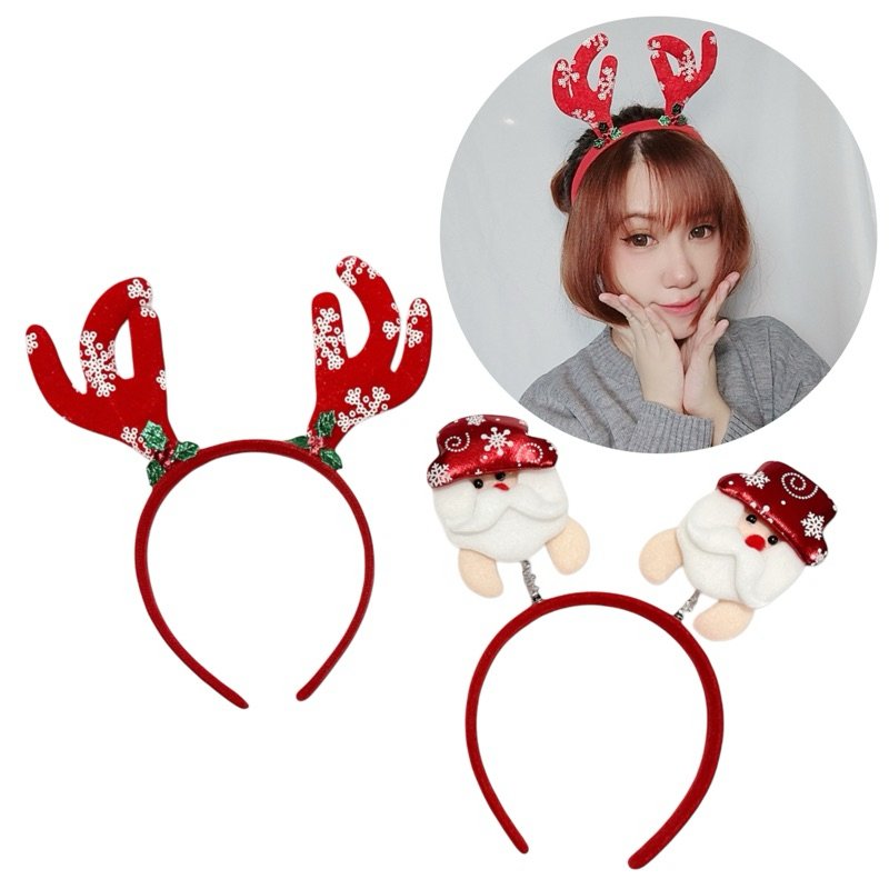 Santa Claus Reindeer ที่คาดผมคริสต์มาส Xmas Santa Claus Reindeer Reindeer Antler ที่คาดผม