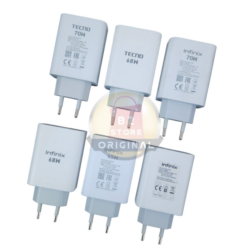 POWER ADAPTER CHARGER INFINIX 33W - 45W - 68W - 70W / TECNO 33W - 68W - 70W CABLE USB-C