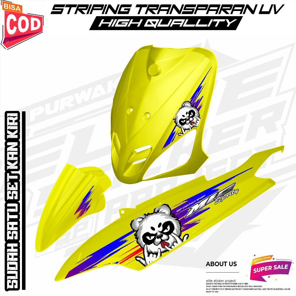 โปร่งใสหลากหลายแถบ YAMAHA MIO SPORTY MIO SMILLE สติ๊กเกอร์ใหม่ล่าสุด COOL SIMPLE PANDA MOTIF