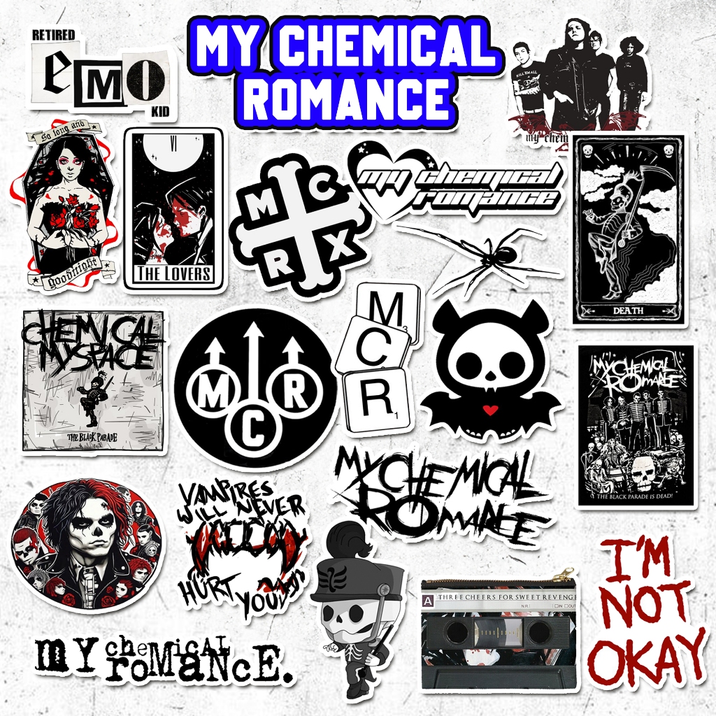 สติ๊กเกอร์วง MY CHEMICAL ROMANCE MCR | กันน้ํา กันเลือนหาย รับประกันหรรษา | สติ๊กเกอร์ Aesthetic