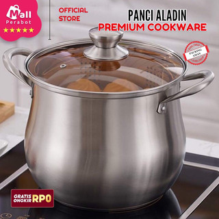 Mall Perabot | Panci Tinggi 22 cm | Stokpot Aladin Stainless Steel Tebal | Pot Set Alladin | Dandang Stockpot | Steamer Kukusan | serbaguna