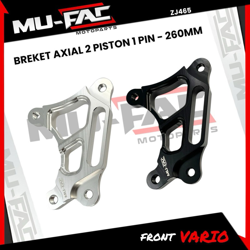 Mufact 2 Piston Caliper Bracket Vario 260MM ZJ465 สีเงิน - สีดํา