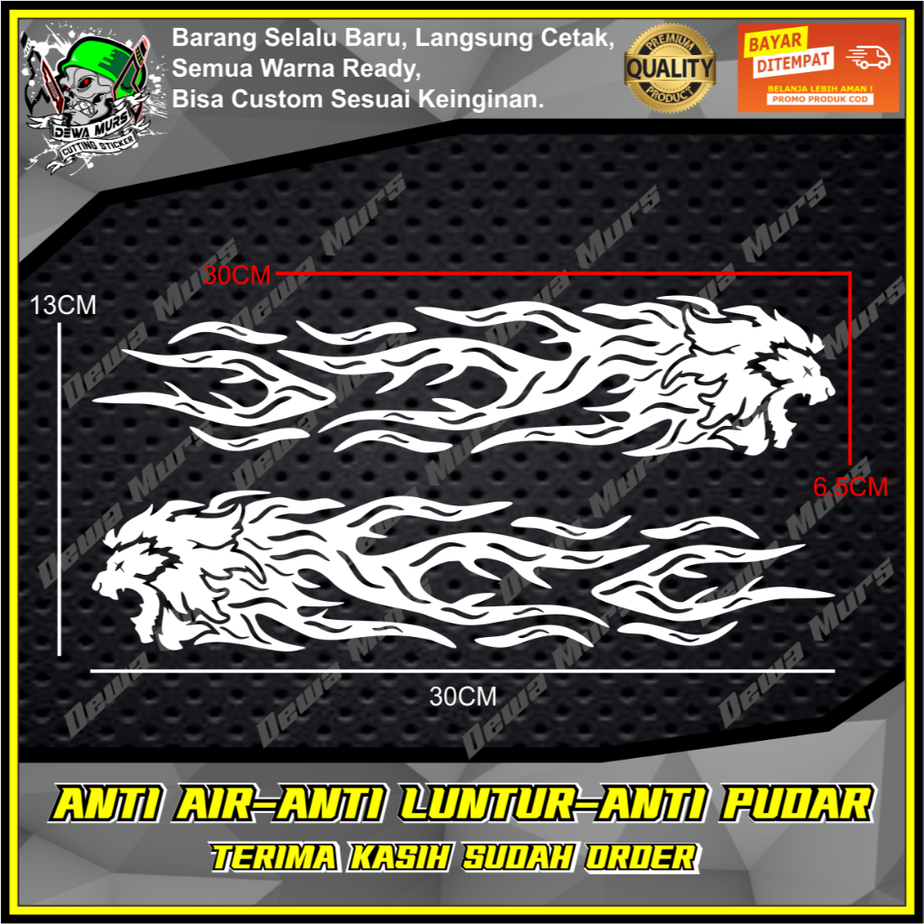 สติ๊กเกอร์ตัด TRIBAL LION RIGHT LEFT PAIR เหมาะสําหรับรถจักรยานยนต์และรถยนต์