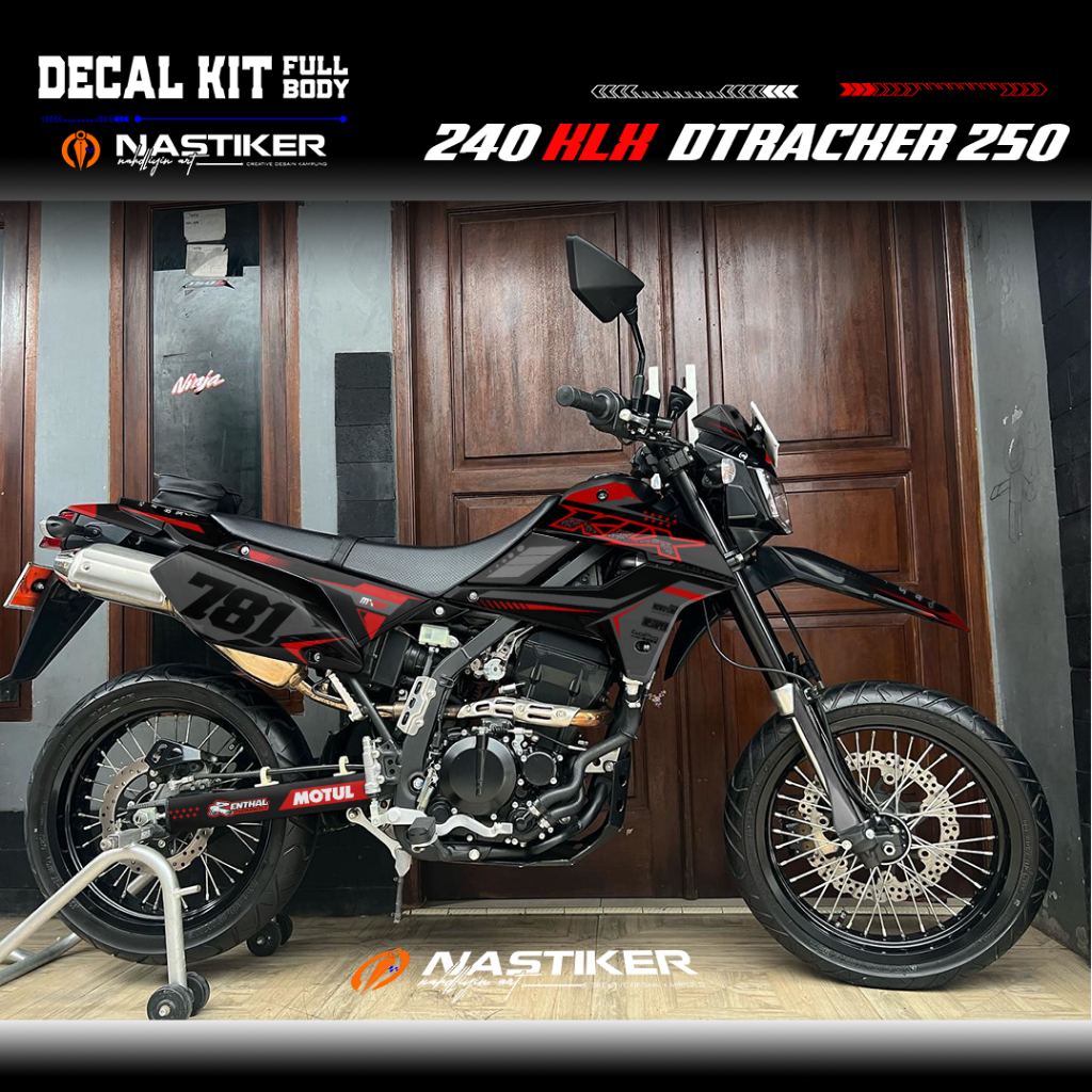 MERAH Decal KLX FullBody Custom Design, สติ๊กเกอร์สติ๊กเกอร์ KLX 250 สีดํา เทา แดง
