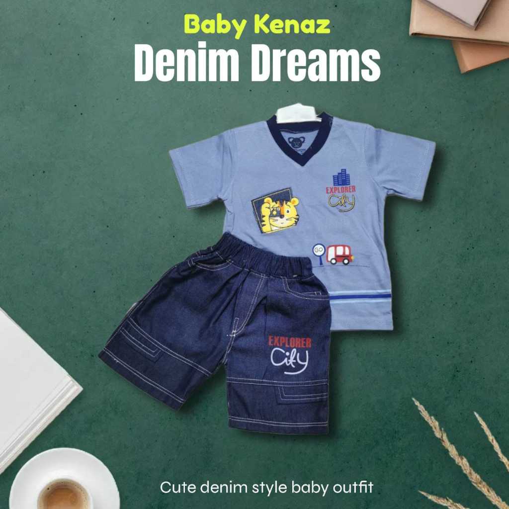 Baby Lona Explorer City Jeans เสื้อยืดสูท 1-3 ปี