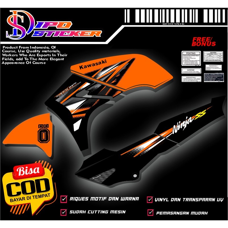 Ninja ss custom 38 สติ๊กเกอร์แถบ UV แบบใส (ขอขอได้)