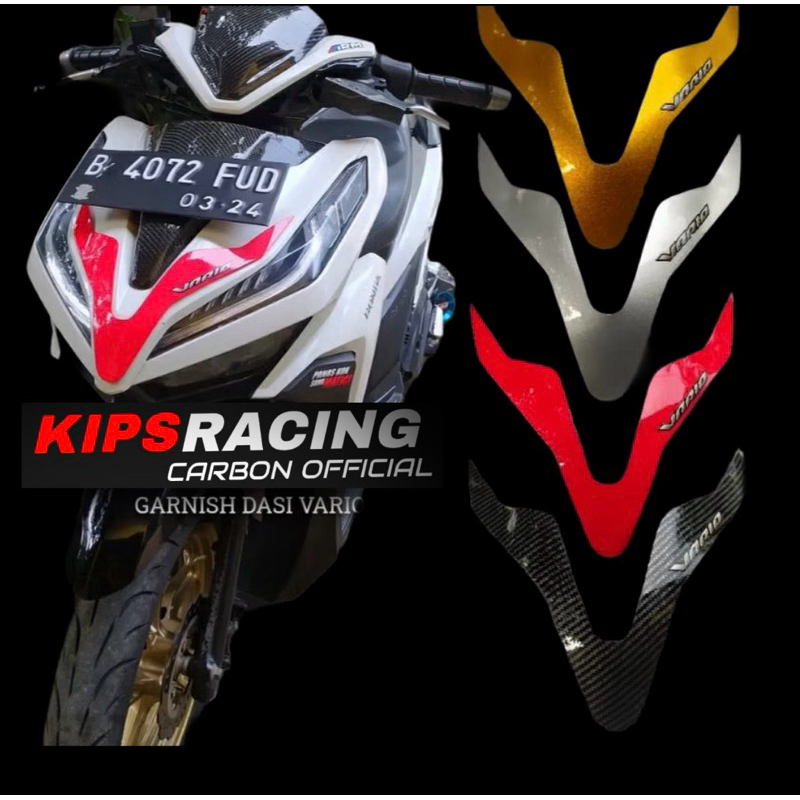 Garnish KIPS RACING ALIS V MODEL V VARIO 2018-2022 Vario เน็คไทคาร์บอน garnish / Vario variation / อุปกรณ์เสริม Vario