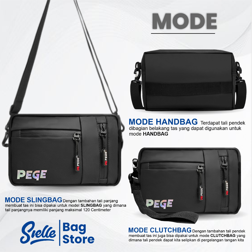 [SIELLE.ID 9042] UNISEX WATERPROOF SLING BAG สําหรับผู้ชายและผู้หญิง 3IN1 HANDBAG SLING BAG AND POUC