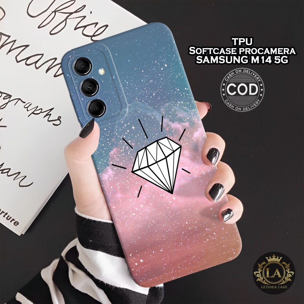 HP เคส Samsung M14 5G ล่าสุด - เคสเพชรแฟชั่น - Samsung M14 5G Softcase - เคสกล้อง Pro - เคส Samsung 