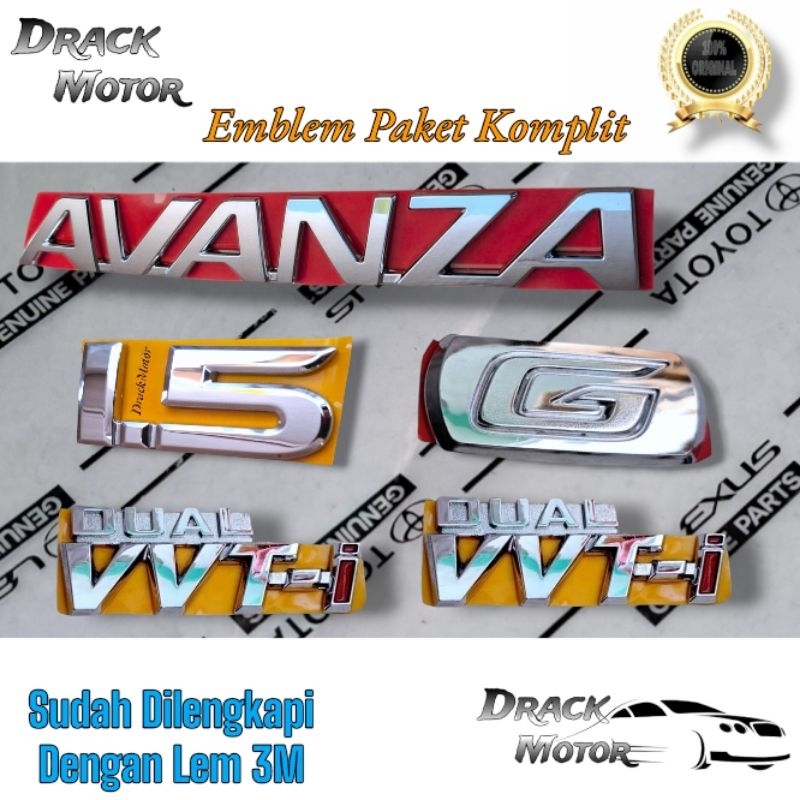 Avanza Dual VVT-I Type G 1.5 Chrome Original Toyota Avanza 2020-2024 โลโก้สัญลักษณ์เขียน // Original