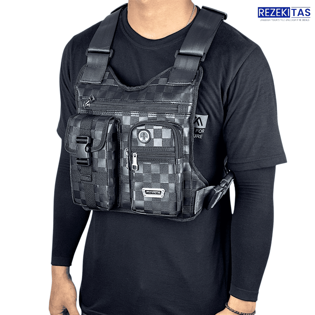 Polo Amstar Chest Bag วัสดุหนัง PU Chest Sling Bag Vest