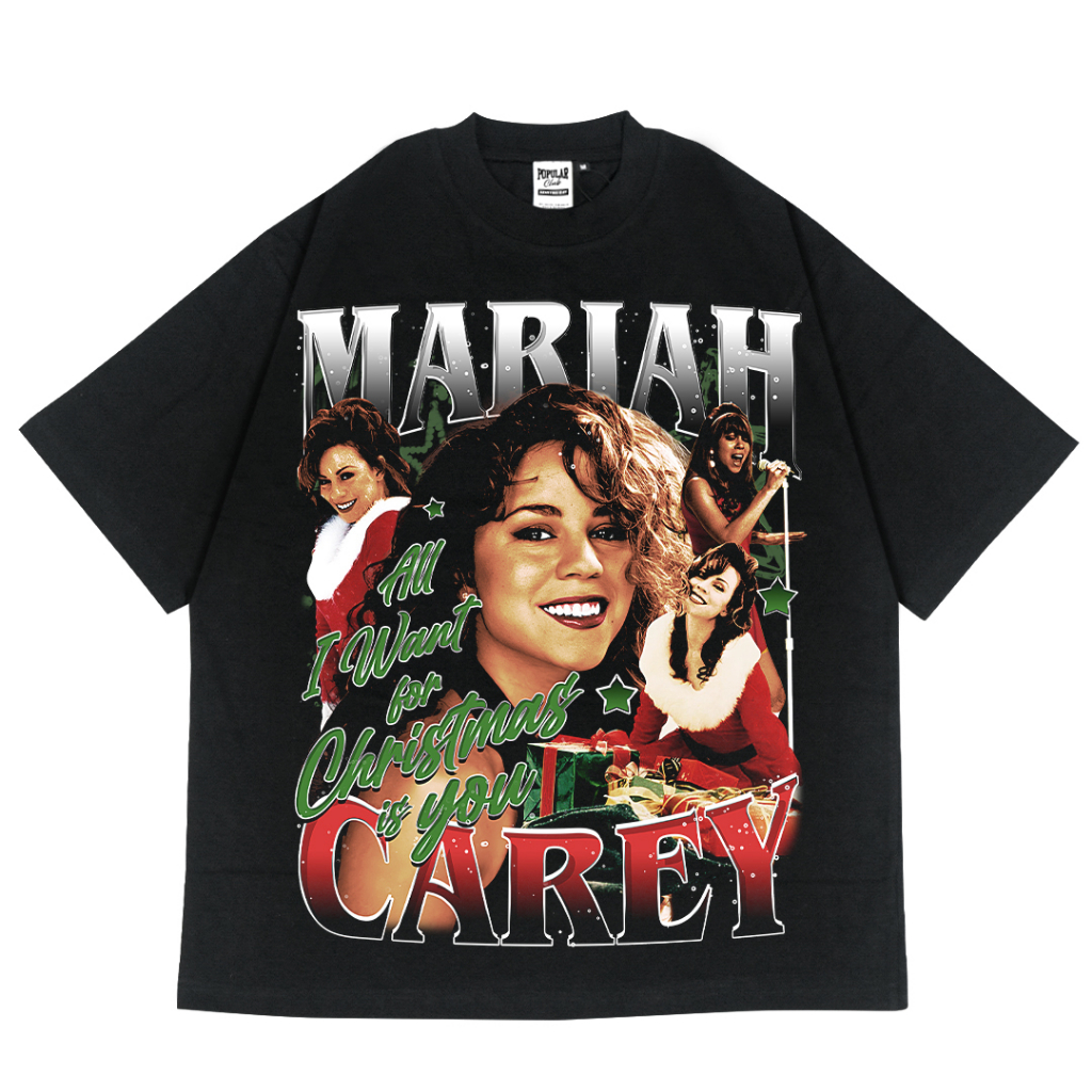 Mariah Carey Oversize HEAVYWEIGHT 16s เสื้อยืดสีดํายอดนิยม