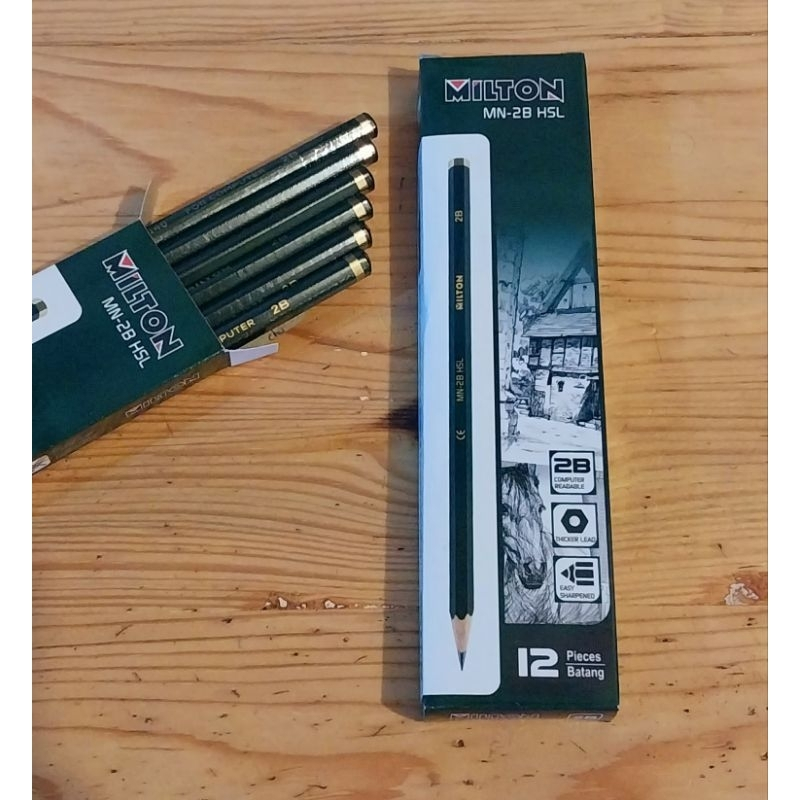 HIJAU 1 DOZEN (12 ชิ้น) MILTON Green / MILTON 2B Pencils
