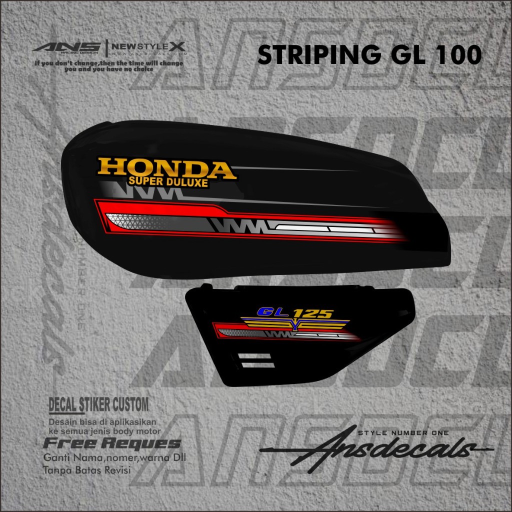 HONDA GL 100 GL VARIATION STRIPING STICKER HONDA GL 100 VARIATION STRIPING