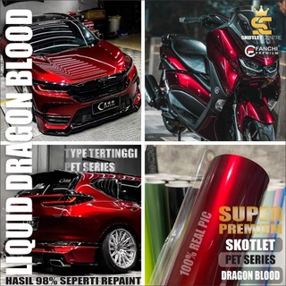 Skotlet Motor Dragon Blood Red Scotlet Merah Mazda Lembayung Hitam Stiker Seri PET Premium Skotlite Type Tertinggi Sticker Seri Terbaru Scotlite Untuk NMAX AEROX VESPA SCOOPY BEAT VARIO