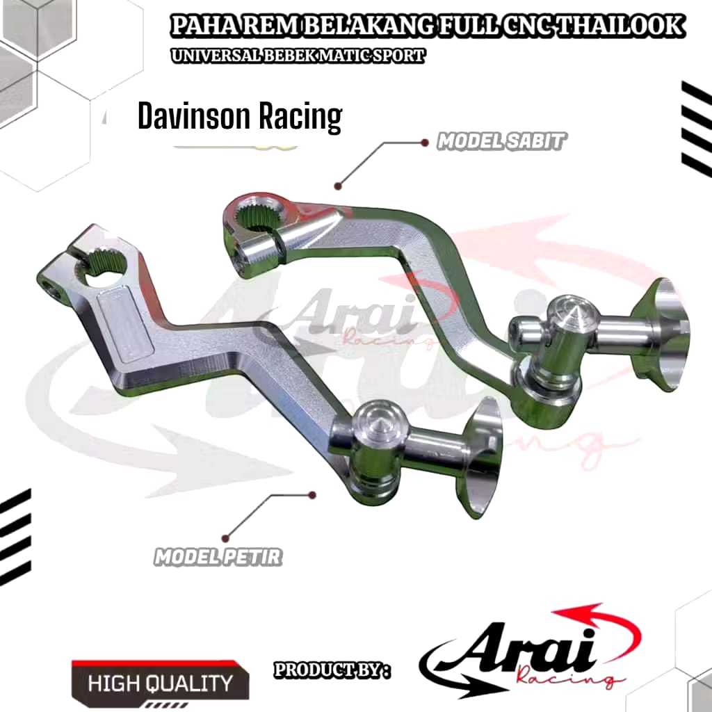 ARAI เบรคต้นขา Full Cnc ก้านเบรคหลัง Original Thailand Thailook Universal Bebek Matic