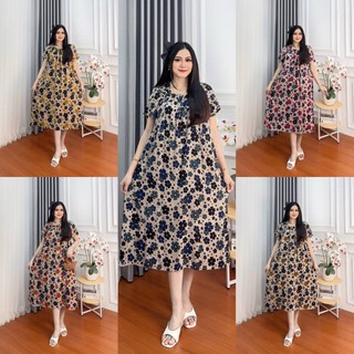 Daster super Jumbo kekinian terbaru Busui Bumil kerut dada Size LD 120 cm Fuji Pendek bahan Rayon Lengan Pendek Wanita Kekinian Bumil Karet Kerut Dada
