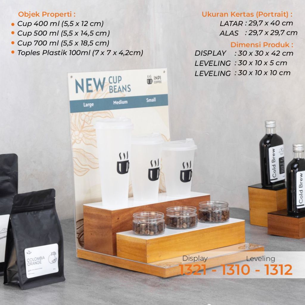 INPI HOUSE Counter, POS Display - การจัดแสดงผลิตภัณฑ์กาแฟขนาดถ้วย การจัดแสดงนิทรรศการ ฯลฯ - การปรับระดับ